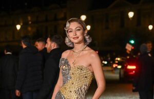 Gigi Hadid lança em um vestido de sereia cintilante enquanto se junta ao glam keira knightley e Rosie Huntington-Whiteley no jantar de gala Louvre GlitS