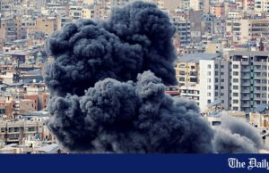 Israel atinge a construção nos subúrbios sul de Beirute