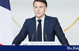 Macron propõe extensão nuclear francesa, implantação de tropas da Ucrânia