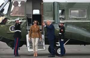 O helicóptero de Donald Trump é forçado a fazer um pouso de emergência com o presidente dos EUA e Melania a bordo