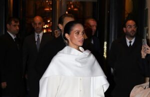 Meghan Markle corta uma figura elegante enquanto faz a primeira aparição na Paris Fashion Week, enquanto a duquesa de Sussex participa do Balenciaga Show