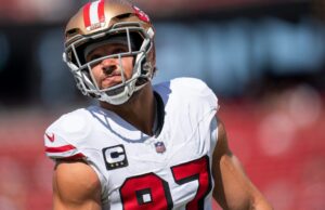 O jogo Nick Bosa 49ers vs. Rams está sentado com lesão no final da temporada na LCA