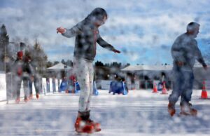 Pinks de patinação no gelo da área da baía Get Festival para 2025-26 férias