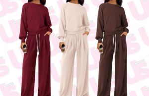 Este conjunto de conjuntos Amazon de duas peças é uma estética confortável de cair