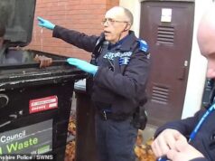 Ladrão momentâneo é pego escondido em um BIN depois de roubar £ 8.000 em óculos de sol de grife