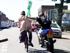 Moment Council Binman dá um soco em um ciclista nu em um passeio de caridade depois de confundi-lo com um ‘pervertido’