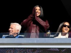 Cardi B apoia Patriots WR Stefon Diggs ao lado de Robert Kraft na Gillette