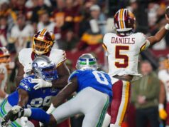 Commanders QB Daniels sofre lesão grave no braço esquerdo