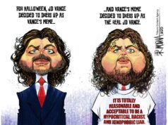 Desenho animado: J.D. Vance no Halloween