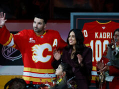 Kadri marca no milésimo jogo da NHL na vitória do Flames sobre os Blue Jackets por 5–1