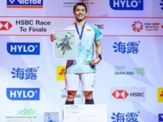 Campeão Jonatan Christie, Putri KW e vice-campeão Sabar/Reza