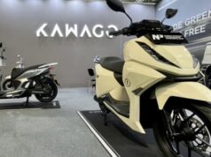Orgulhoso! Motocicleta elétrica fabricada em Cikarang Mejeng na celebração internacional da EICMA 2025