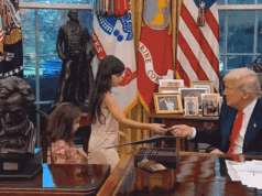 Trump cumprimenta crianças no Salão Oval e diz “Meu nome é Donald”