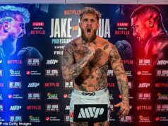 Anthony Joshua pesa quase DUAS PEDRAS mais pesado do que Jake Paul antes do confronto de grande sucesso em Miami