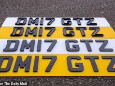 COMENTÁRIO DO DAILY MAIL: O número aumentou na raquete de placas de veículos
