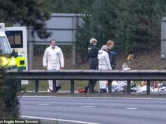 Motorista ‘na casa dos 60 anos’ morto a tiros por policiais armados após acidente de carro ‘apontou a arma para a menina antes de correr por um conjunto habitacional’