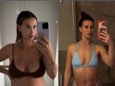 Ferne McCann mostra sua incrível perda de peso de 2,5 quilos em um biquíni azul enquanto compartilha fotos de comparação inspiradoras