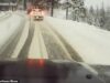 Momento aterrorizante: Land Rover desliza de um penhasco nevado em Lake Tahoe… mas o motorista logo atrás do veículo nem se deu ao trabalho de parar