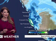 Fortes chuvas ameaçam costa oeste dos EUA