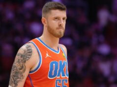 Isaiah Hartenstein, do Thunder, ficou afastado dos gramados novamente devido a uma lesão na panturrilha