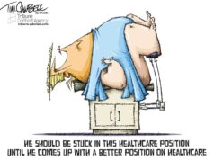 Desenho animado: posição de cuidados de saúde