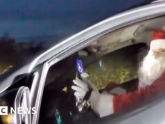 Ho, não! Papai Noel parou para acelerar em Ohio