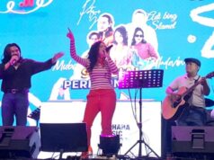 Romaria Simbolon confidencia músicas na Wahana Music Night, o público fica animado