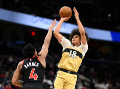 Keyshawn George marcou 23 pontos e os Wizards venceram os lutadores Raptors por 138-117