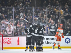 O hat-trick de Alex LaFerrie marca Kings Funk na vitória por 6-1 sobre Ducks
