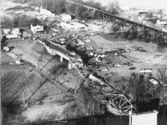 Em 15 de dezembro, uma ponte sobre o rio Ohio desabou, matando 46