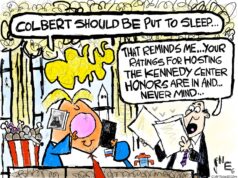 Cartoon: avaliação do sono de Trump