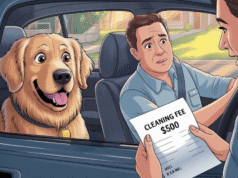 A Hertz pode reivindicar US$ 500 pela limpeza de pêlos de animais em um carro alugado?