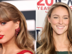 Taylor Swift senta-se com Kylie Kelce no jogo dos Chiefs de Travis Kelce