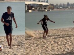 Futebol na praia! Superstar do Barcelona, Yamal, entra no jogo de coleta em Dubai | Assistir | Notícias de futebol