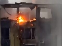 Vídeo mostra ataque de drone em prédio em Kiev