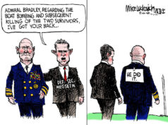 Desenho animado: Uma facada, er, tapinha nas costas