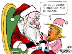 Desenho animado: Trenó do Papai Noel aterrado