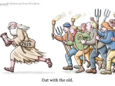 Desenho animado: Fora com o velho