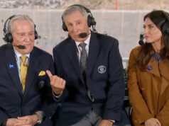 CBS corta Gary Danielson durante mensagem de encerramento do Sun Bowl de sua transmissão de futebol universitário
