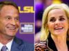 Lane Kiffin dá as mãos a Kim Mulkey da LSU enquanto Ole Miss toca no Sugar Bowl