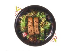 Salada Quente de Salmão com Vinagrete de Laranja