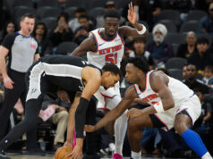 A estrela do Spurs, Wembanyama, deixou o jogo contra o Knicks com uma aparente lesão na perna esquerda