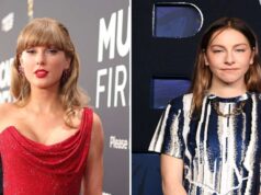 Taylor Swift brilha em ouro no casamento de Réveillon de Estee Haim