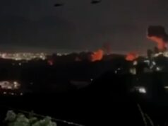 Helicópteros foram vistos sobrevoando Caracas em meio à explosão