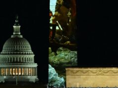 Monumento a Washington é iluminado em comemoração ao 250º aniversário dos EUA