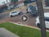 A Hilux SW4 capotou após colisão no entroncamento de Campo Grande