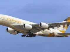 Voo da Etihad Airways em Londres com retorno do A380 para Abu Dhabi
