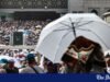 Com sorvete e ventiladores gigantes, peregrinos enfrentam o calor sufocante