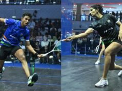 Joshna Chinappa e Velavan Senthilkumar rebateram em duplas no Campeonato Nacional de Squash de Duplas.