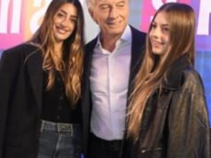 Saída de Mauricio Macri com a filha Antonia e Juliana Awad Irmã Valentina